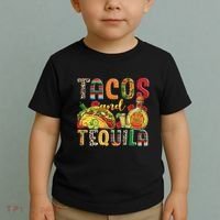 Tacos And Tequila Funny Drinking Taco Mexican Food Lover Toddler T-Shirt thumb 2