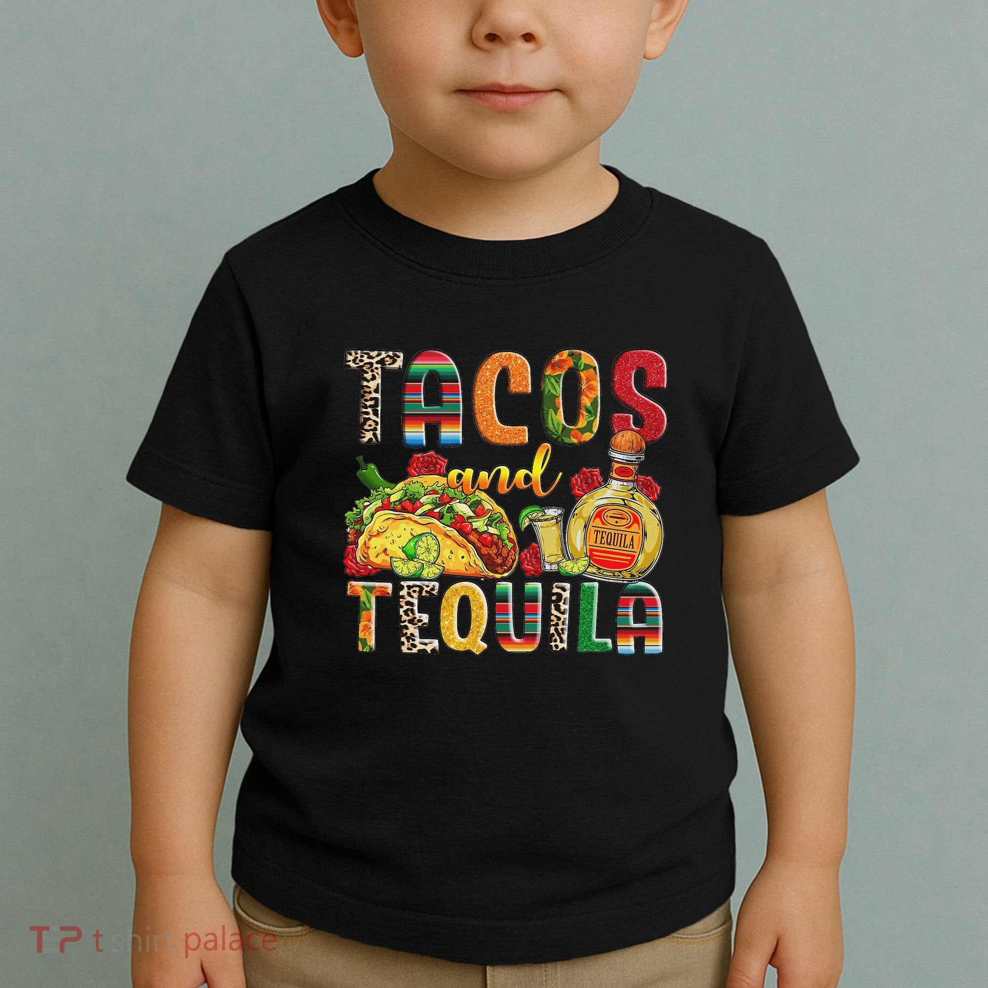 Tacos And Tequila Funny Drinking Taco Mexican Food Lover Toddler T-Shirt
