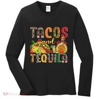 Tacos And Tequila Funny Drinking Taco Mexican Food Lover Women's Long Sleeve Shirt thumb 0