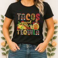 Tacos And Tequila Funny Drinking Taco Mexican Food Lover Women's T-Shirt thumb 2