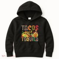 Tacos And Tequila Funny Drinking Taco Mexican Food Lover Kids Hoodie thumb 0