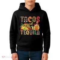 Tacos And Tequila Funny Drinking Taco Mexican Food Lover Kids Hoodie thumb 4