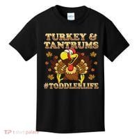 Turkey And Tantrums Life Funny Thanksgiving Kids T-Shirt thumb 0