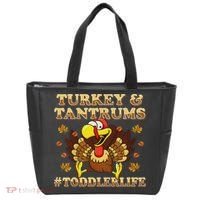 Turkey And Tantrums Life Funny Thanksgiving Tote Bag thumb 0