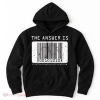 The Answer to Life The Universe and Everything in barcode Hoodie thumb 0