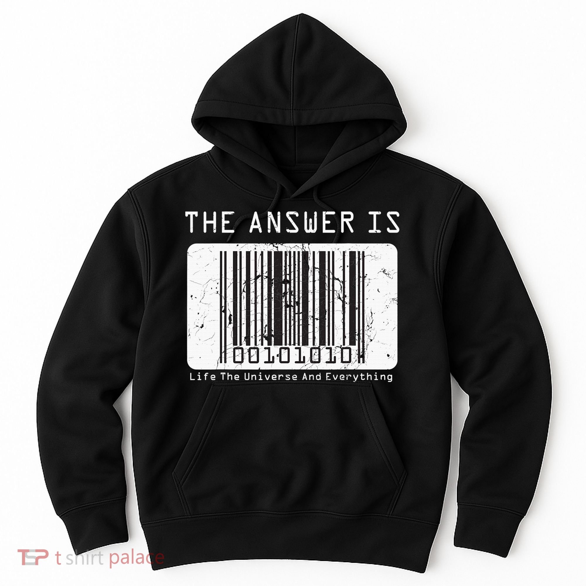 The Answer to Life The Universe and Everything in barcode Hoodie