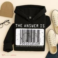 The Answer to Life The Universe and Everything in barcode Hoodie thumb 4