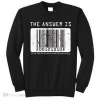 The Answer to Life The Universe and Everything in barcode Sweatshirt thumb 0