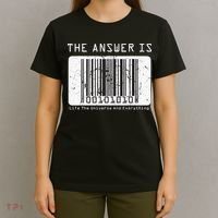 The Answer to Life The Universe and Everything in barcode T-Shirt thumb 4