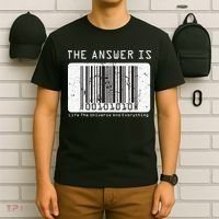 The Answer to Life The Universe and Everything in barcode T-Shirt thumb 6