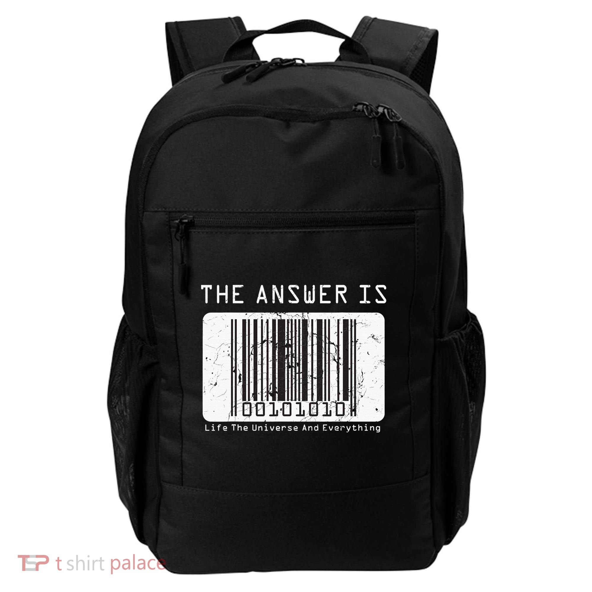 The Answer to Life The Universe and Everything in barcode Backpack