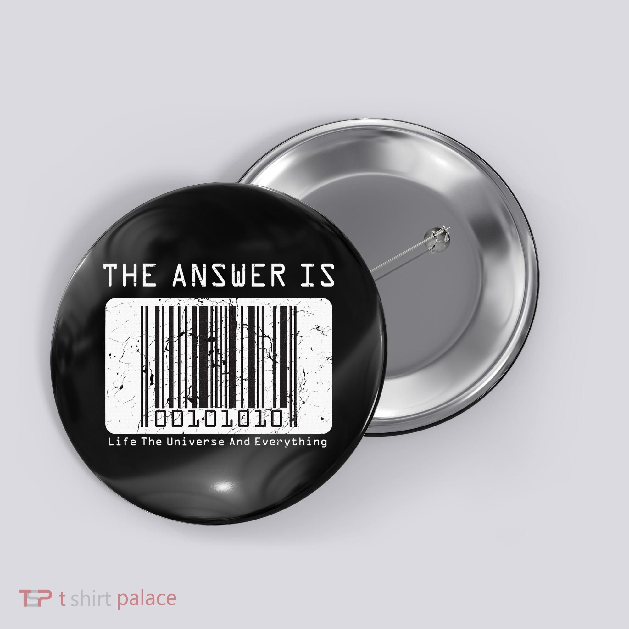 The Answer to Life The Universe and Everything in barcode Button