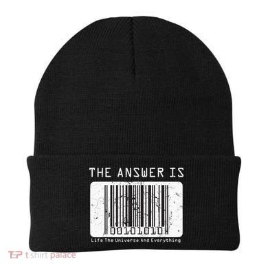 The Answer to Life The Universe and Everything in barcode Beanie
