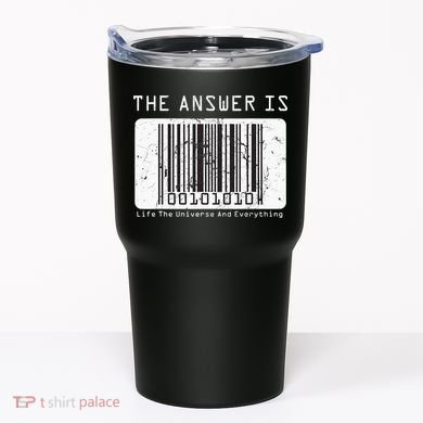 The Answer to Life The Universe and Everything in barcode Tumbler