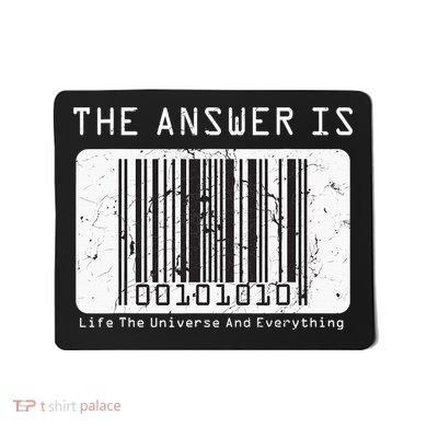 The Answer to Life The Universe and Everything in barcode Mousepad