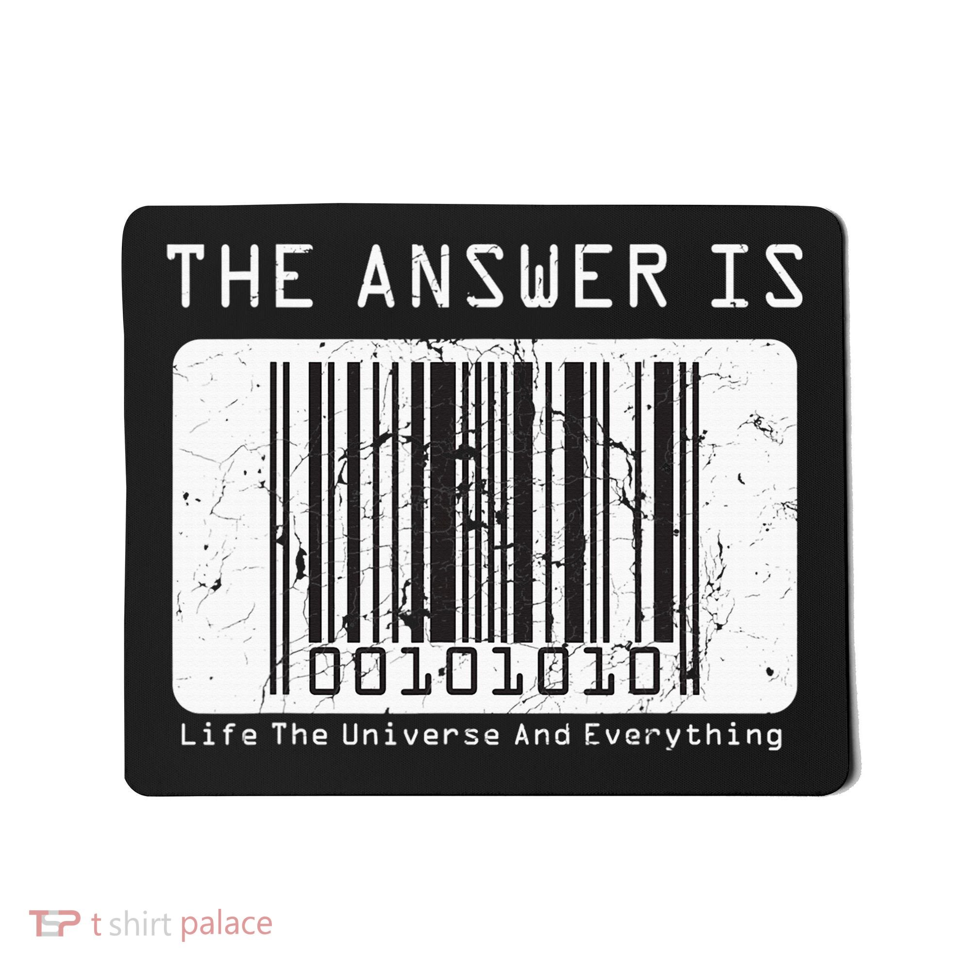 The Answer to Life The Universe and Everything in barcode Mousepad