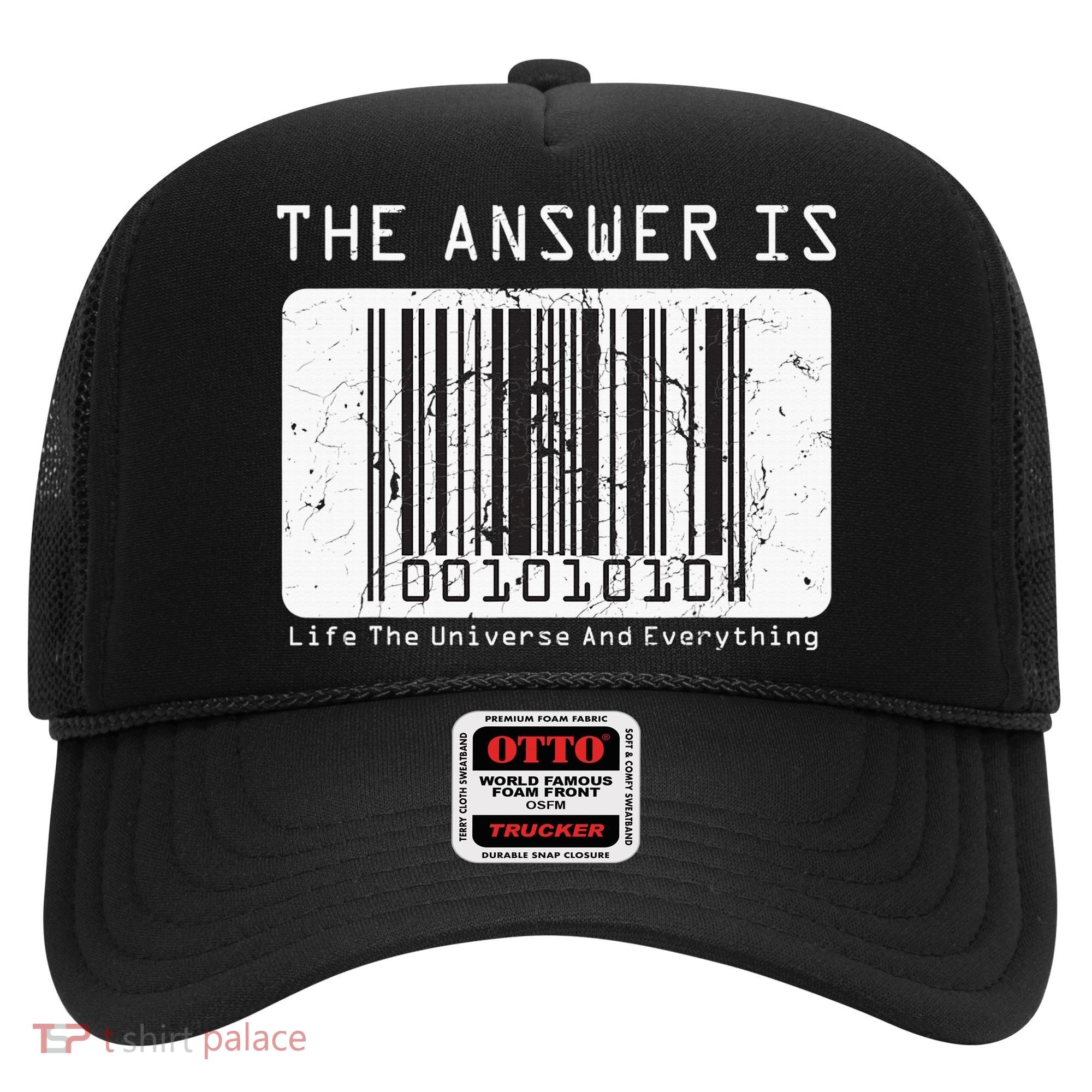 The Answer to Life The Universe and Everything in barcode Hat