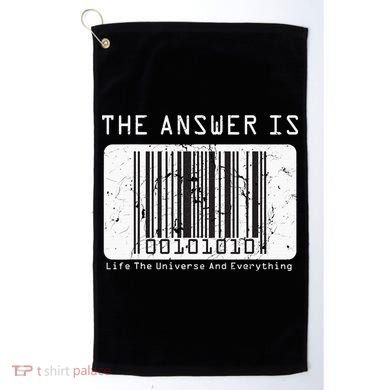 The Answer to Life The Universe and Everything in barcode Golf Towel