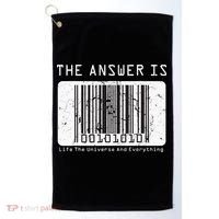 The Answer to Life The Universe and Everything in barcode Golf Towel thumb 0