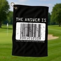 The Answer to Life The Universe and Everything in barcode Golf Towel thumb 1