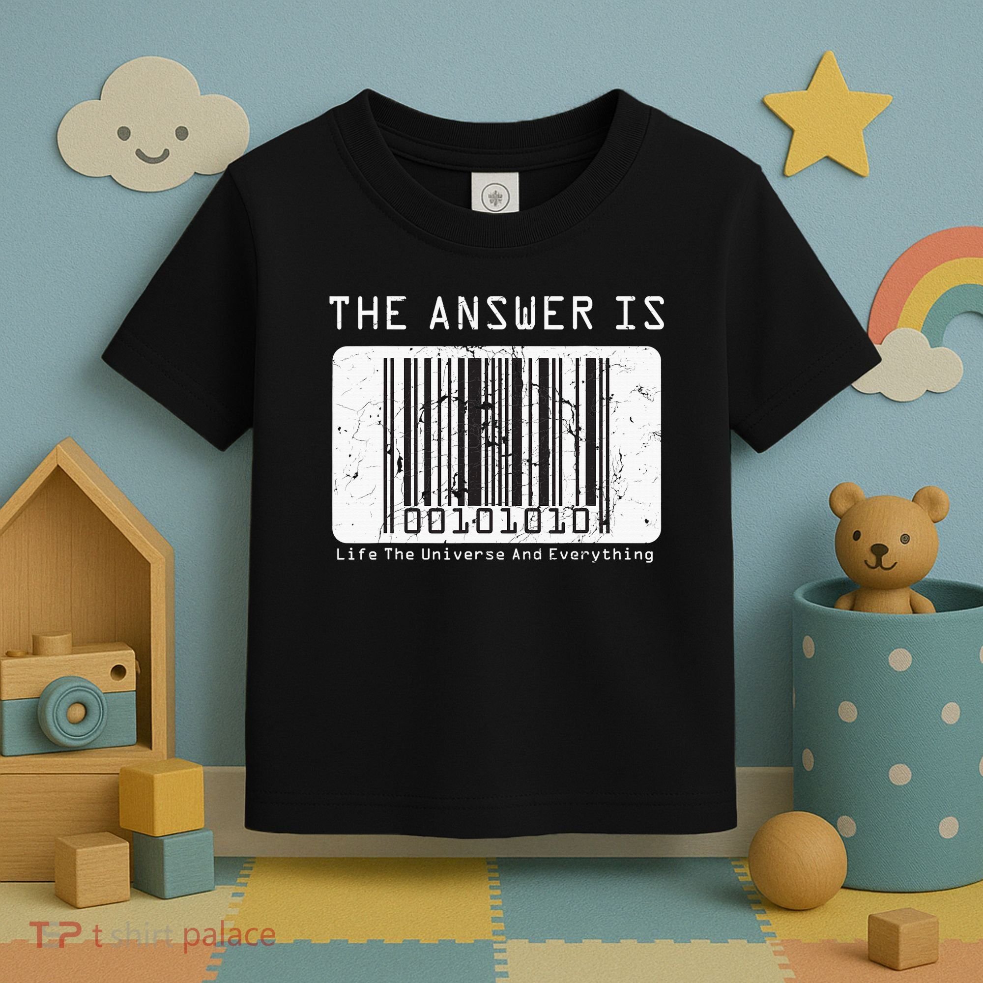 The Answer to Life The Universe and Everything in barcode Toddler T-Shirt