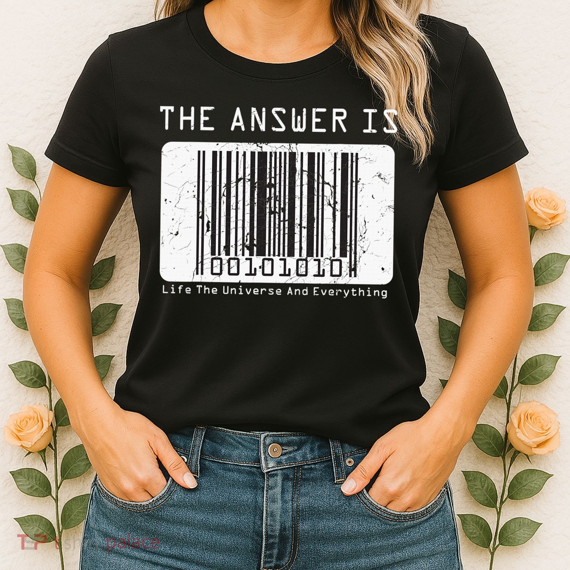 The Answer to Life The Universe and Everything in barcode Women's T-Shirt