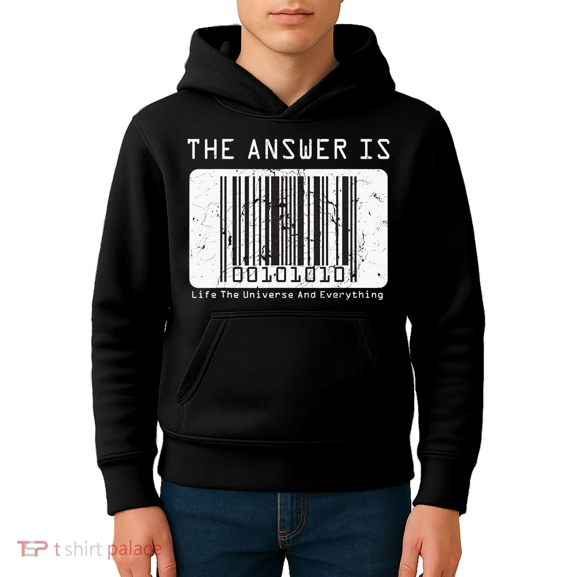 The Answer to Life The Universe and Everything in barcode Kids Hoodie