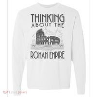 Thinking About The Roman Empire Funny Rome Meme Dad Joke Comfort Colors Heavyweight Long Sleeve T-Shirt thumb 0