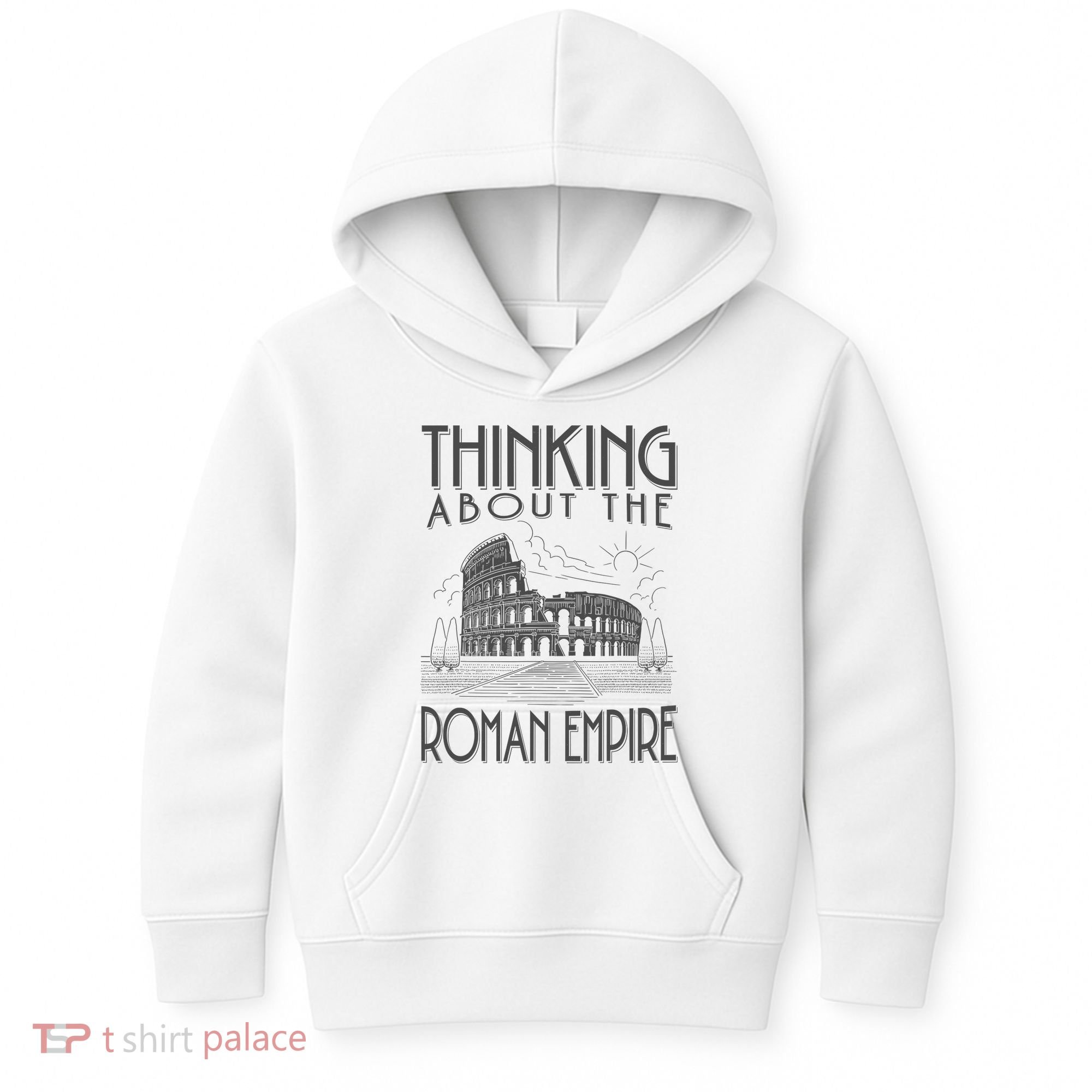 Thinking About The Roman Empire Funny Rome Meme Dad Joke Kids Hoodie
