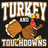 Turkey And Touchdowns Thanksgiving Football Backpack thumb 2