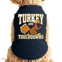Turkey And Touchdowns Thanksgiving Football Doggie Tank thumb 0