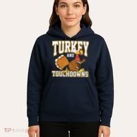 Turkey And Touchdowns Thanksgiving Football Hoodie thumb 5