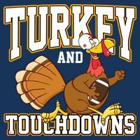 Turkey And Touchdowns Thanksgiving Football Sweatshirt thumb 3