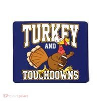 Turkey And Touchdowns Thanksgiving Football Mousepad thumb 0