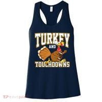 Turkey And Touchdowns Thanksgiving Football Women's Tank Top thumb 0