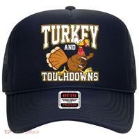 Turkey And Touchdowns Thanksgiving Football Hat thumb 0