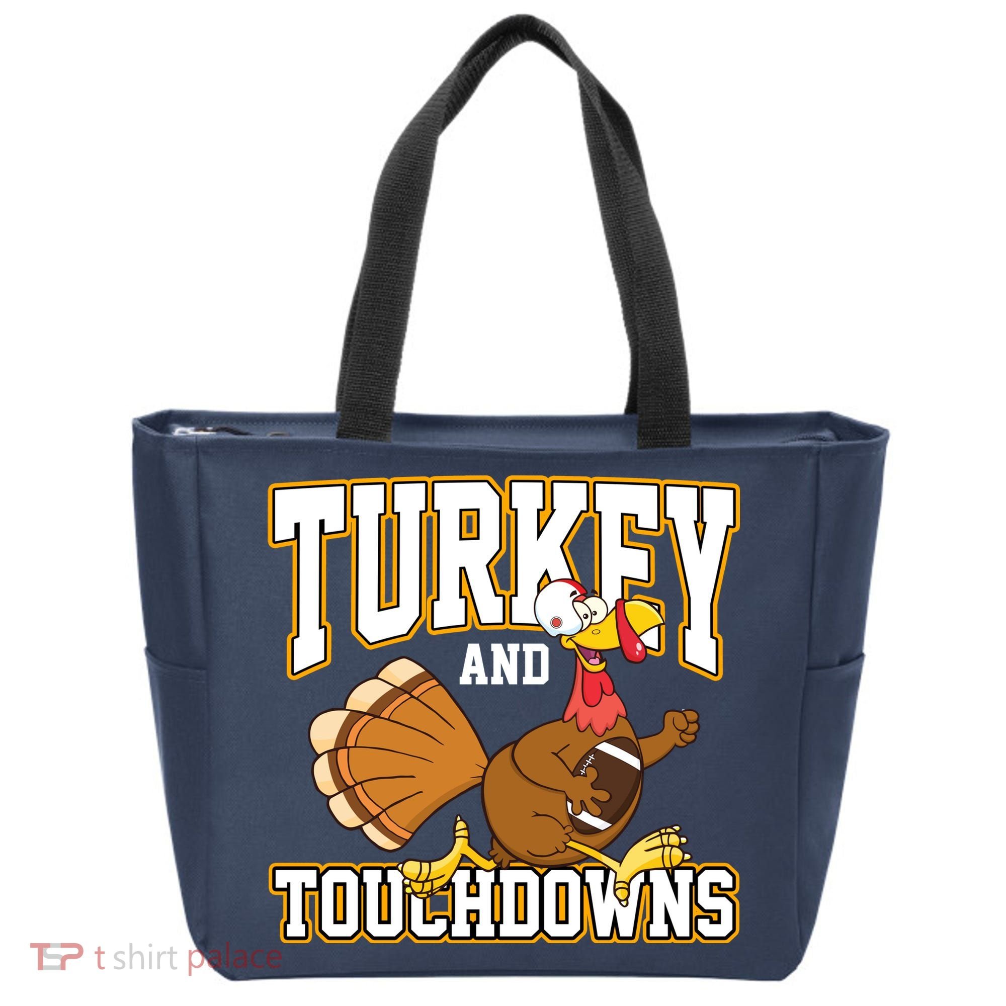 Turkey And Touchdowns Thanksgiving Football Tote Bag