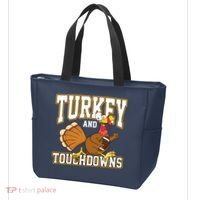 Turkey And Touchdowns Thanksgiving Football Tote Bag thumb 3