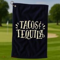 Tacos And Tequila Party Golf Towel thumb 1