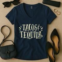Tacos And Tequila Party Women's V-Neck T-Shirt thumb 2