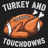 Turkey And Touchdowns Funny Thanksgiving Football Fan Beanie thumb 2