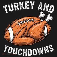 Turkey And Touchdowns Funny Thanksgiving Football Fan Toddler Hoodie thumb 2