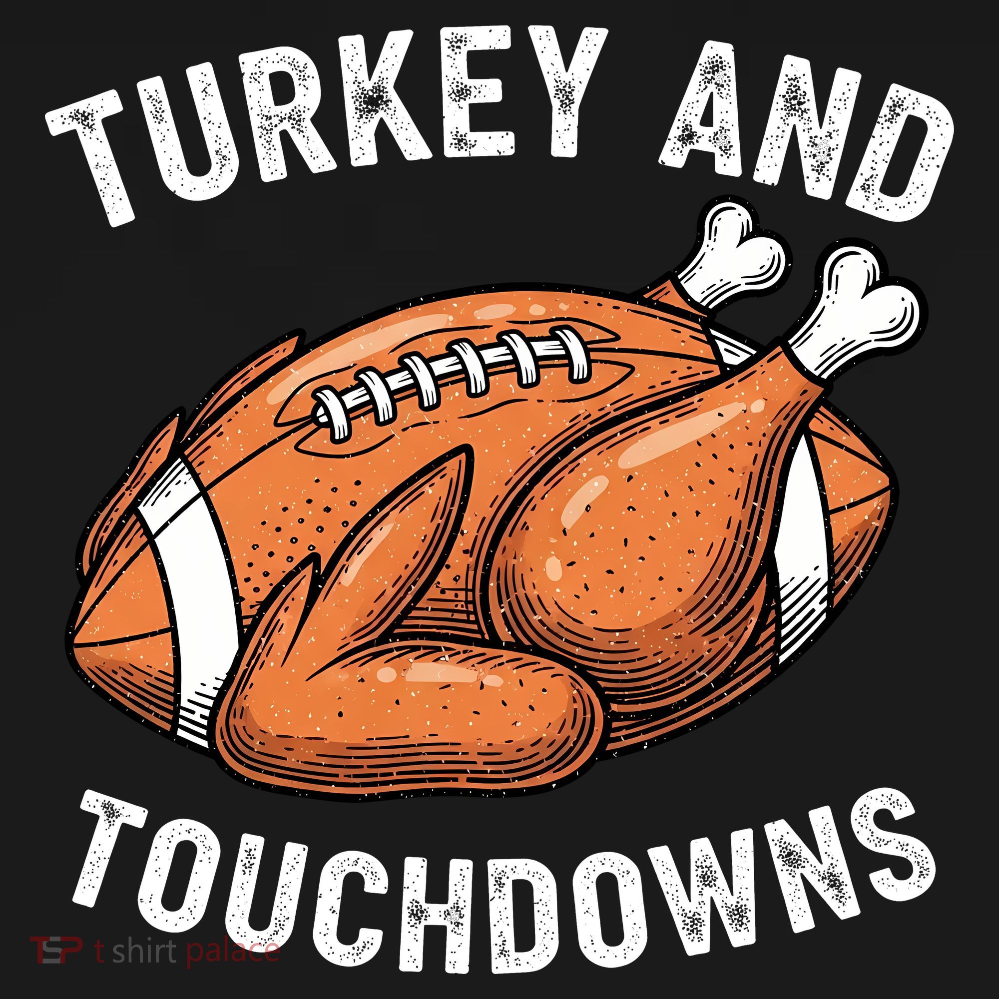 Turkey And Touchdowns Funny Thanksgiving Football Fan Kids Sweatshirt