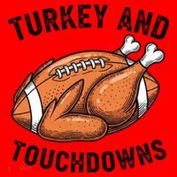 Turkey And Touchdowns Funny Thanksgiving Football Fan Santa Hat thumb 1