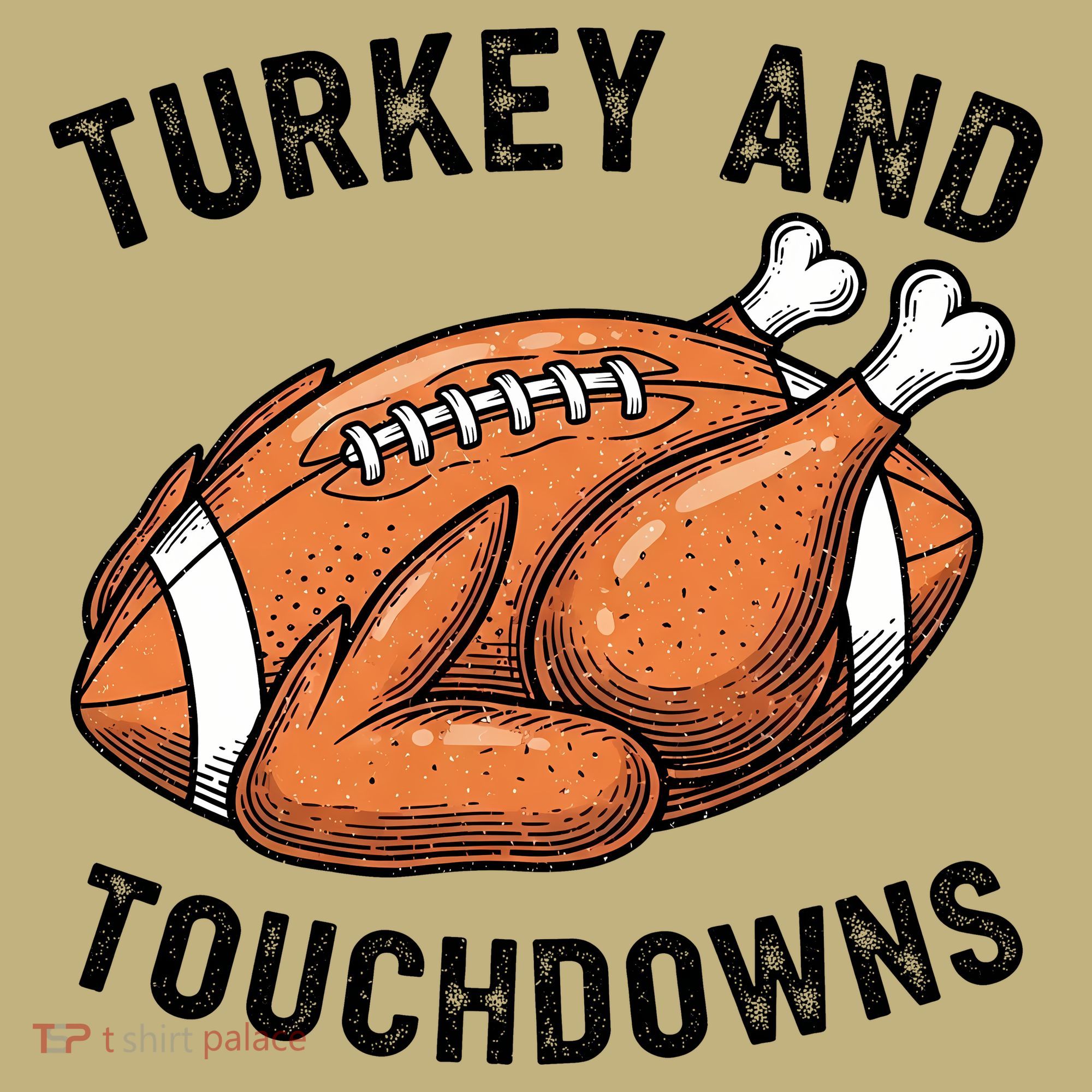 Turkey And Touchdowns Funny Thanksgiving Football Fan Sweatshirt