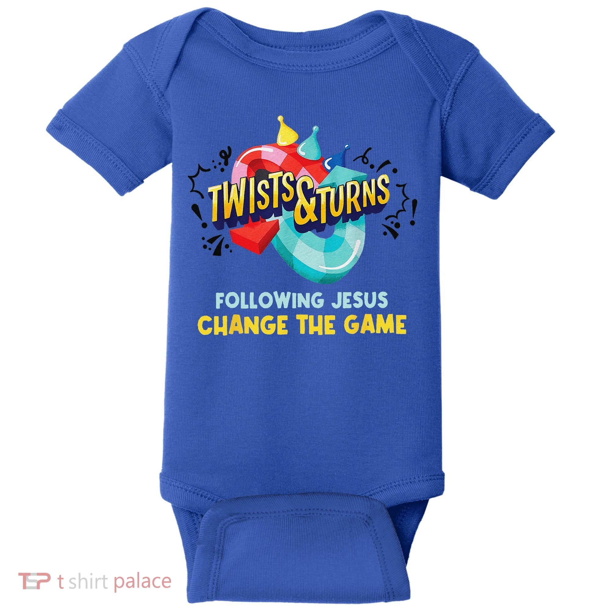 Twists And Turns VBS Follow Jesus Change The Games Baby Bodysuit
