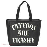 Tattoos Are Trashy Funny Sarcastic Joke Tote Bag thumb 0