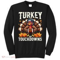 Turkey And Touchdowns Football Thanksgiving Sweatshirt thumb 0