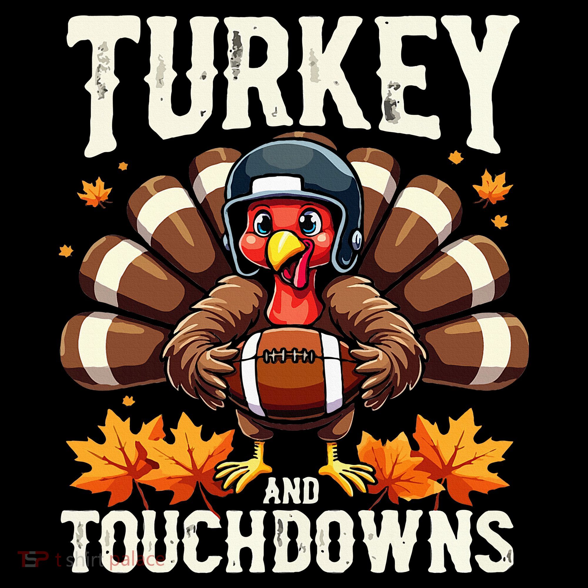 Turkey And Touchdowns Football Thanksgiving Women's Hoodie