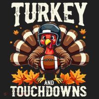 Turkey And Touchdowns Football Thanksgiving Hat thumb 2